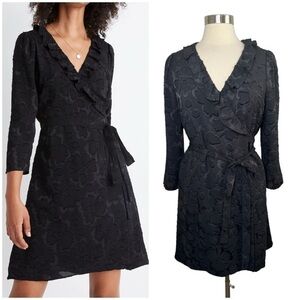 MADEWELL NWT Ruffled Wrap Dress in Floral Jacquard size M
